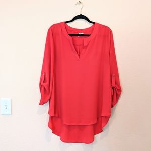 Cato Coral High Low Blouse SIZE XL